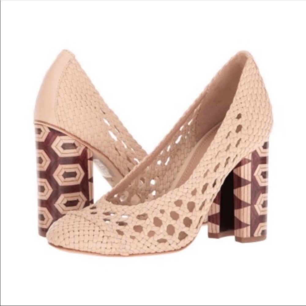 Tory Burch Grove leather pumps with wood heel